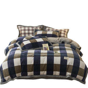 冬季棉被加厚牛奶绒保暖春秋被褥被套被芯全套一整套四季通用被子