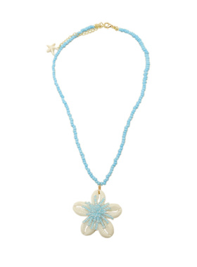 海边度假风贝壳花朵吊坠项链女