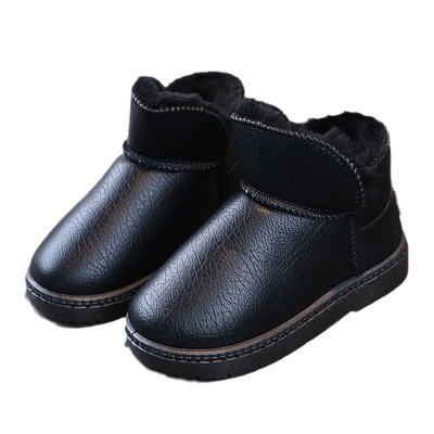 皮毛一体儿童雪地靴男童宝宝短靴子冬季女孩软底保暖棉鞋女童棉靴