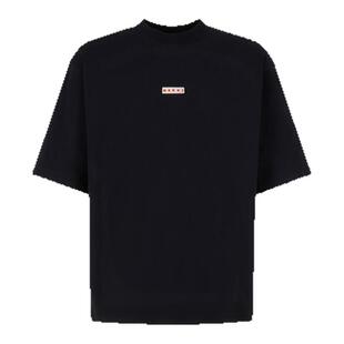 【甄选直降】MARNI 男女同款廓形纯色LOGO圆领T恤