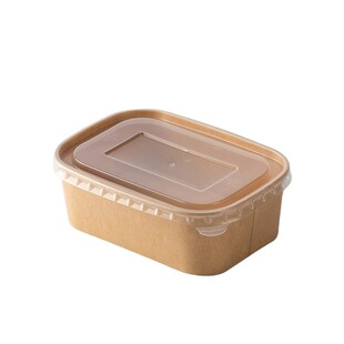 一次性牛皮纸餐盒便当饭盒加厚方盒打包盒露营野餐食品盒食品级