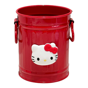 可爱创意kitty猫铁艺笔筒高颜值学生书桌笔筒文具收纳桶化妆刷筒
