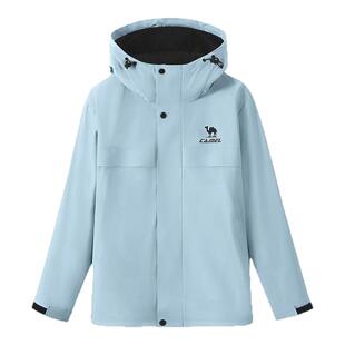 全地形骆驼拒水外套运动夹克软壳男女士防油污防水户外红色登山服