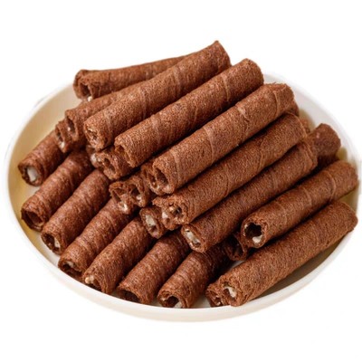 巧克力味夹心蛋卷酥脆饼干办公室解馋下午茶休闲零食点心年货小吃