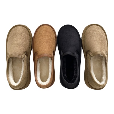 暖暖奶包~hin厚！勃肯包跟加绒棉拖鞋女厚底保暖雪地靴毛毛面包鞋