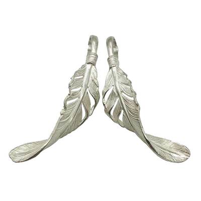 蓝色地平线s925弯曲配件小羽毛