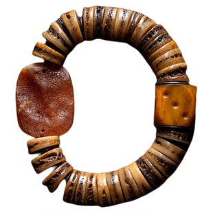 一物一图.天然老料牦牛骨藏式灵骨佛珠手串西藏骨盘玩嘎嘎单圈