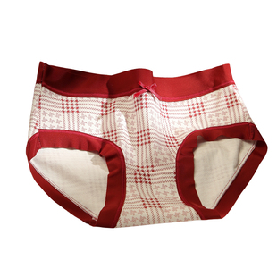 芬腾少女红色内裤女生2025新款纯棉抗菌结婚中腰本命年女士三角裤