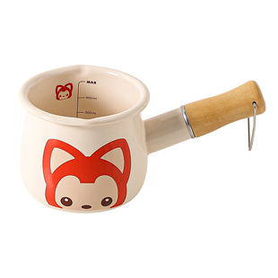 川岛屋&阿狸联名 搪瓷小奶锅单柄迷你婴儿辅食专用热牛奶煮奶茶锅