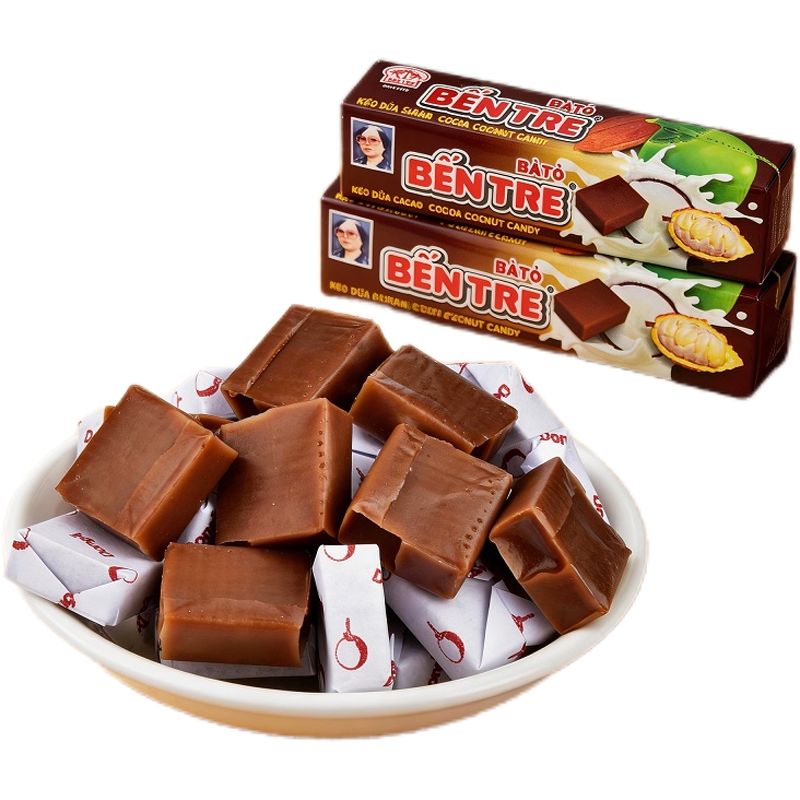 越南进口槟椥椰子糖椰汁原味可可味榴莲味椰奶水果糖喜糖休闲零食