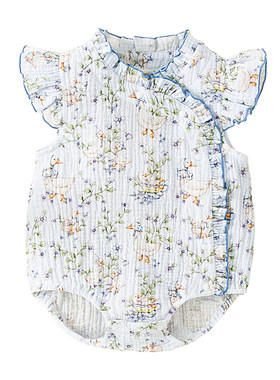 婴儿衣服夏季婴幼儿包屁衣三角连体衣纯棉纱布爬服女宝宝可爱哈衣