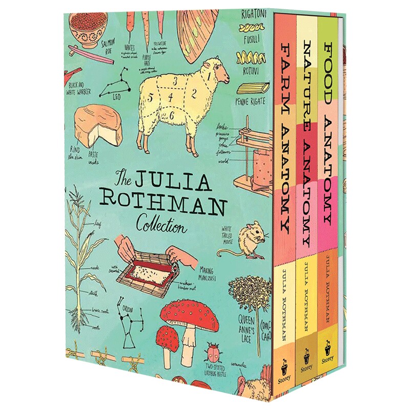 英文原版 The Julia Rothman Collection 自然/食物/农场解剖学3本套装 Nature/Food/Farm Anatomy 全彩手绘插图 英语原版进口书籍