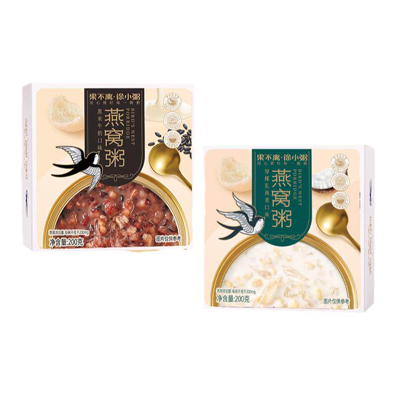 果不离徐小粥燕窝粥200g黑米牛奶椰乳燕麦即食方便免煮早餐八宝粥