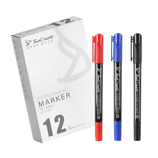 Touch mark勾线笔学生用美术专用油性小双头记号笔黑色粗头细头两头儿童绘画描边马克笔勾边笔速干防水大头笔