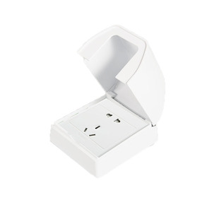 86型卫生间防水插座公牛明装带线0.5米五孔10a延长线热水器马桶插