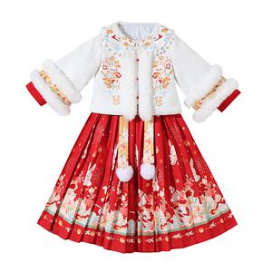 汉服女童冬季儿童拜年服国风唐装2024龙年新款过新年马面裙秋冬装