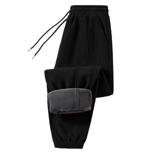 NN真维斯加绒裤子男款秋冬季灯芯绒保暖加厚休闲裤青少年束脚卫裤