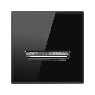 黑色钢化玻璃拨动86型开关插座面板家用暗装墙壁电源一开五孔双控