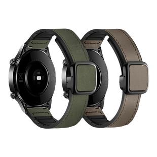 适用华为GT6手表带watch5疯马纹磁吸真皮watchgt5pro腕表带watch4pro折叠gt3/2pro智能男款buds运动女秋冬