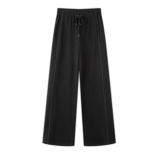 艾诺丝国内代购2025年秋季新款高腰显瘦抽绳休闲裤子女装AR314123