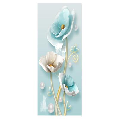 简约现代中式花卉冰箱贴纸装饰遮挡画贴画门贴膜防水自粘好清理