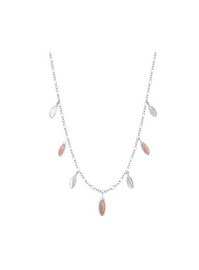 【官方立享88折】Neverfar自然之愈系列彩石叶片粉贝母颈链轻奢