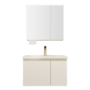 【新品】安华卫浴浴室柜卫生间陶瓷盆洗手镜柜机器人收纳感应灯柜