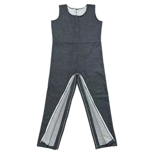 阿尔茨海默症专用防抓连体衣失智痴呆老人防脱拉链开腿连体裤纯棉