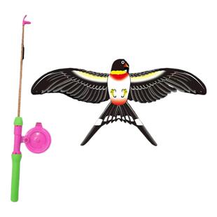 儿童动态小风筝2026年新款微风易飞手持迷你鱼竿老鹰蝴蝶小孩专用