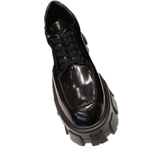 刘雯同款12CM内增高超轻单鞋P家厚底牛皮8。5CM小个10松糕乐福鞋