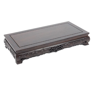 红木底座长方形佛像观音如意财神花盆花瓶雕刻工艺品摆件实木托架