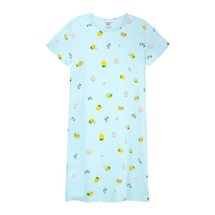 三枪夏季女士裙子睡衣睡裙短袖夏天纯棉居家全棉可外穿家居服女