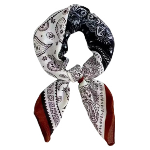 复古花纹丝巾屁帘装饰女2025新款配裙子牛仔裤系腰带叠穿围巾头巾