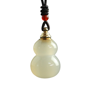 天然玛瑙玉髓大葫芦空心吊坠可打开装朱砂药丸精油瓶楞严符玉吊坠