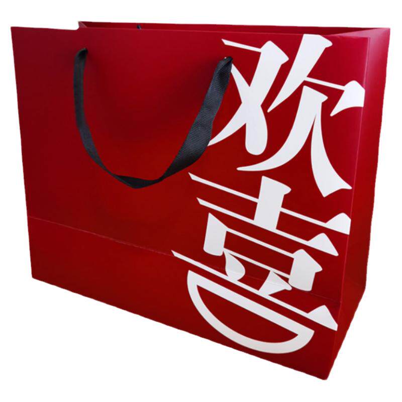 高级酒红色纸袋手提袋子定制高档喜庆礼品袋包装袋礼物袋印刷logo