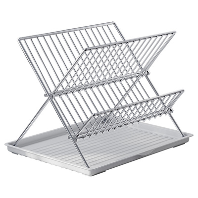 碗碟沥水架可折叠双层收纳置物架