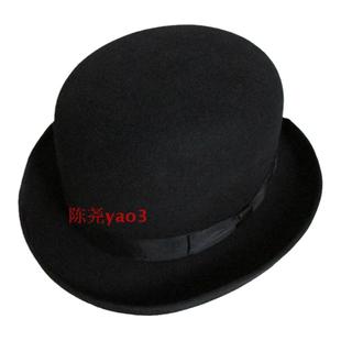 丽华100%羊毛Derby德比圆顶礼帽 羊毛圆头礼帽 街舞帽