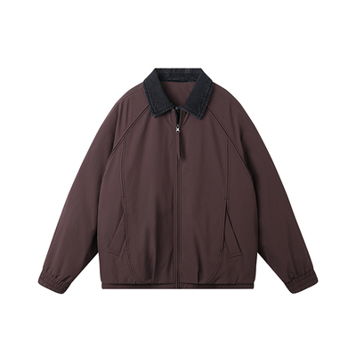 【假两件轻薄短款保暖羽绒服男】