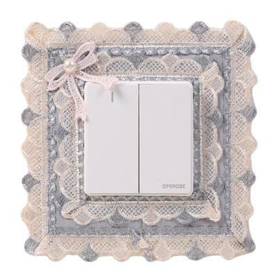 布艺开关保护套装饰贴灯开关边框套墙贴欧式单开双开插座花边套子