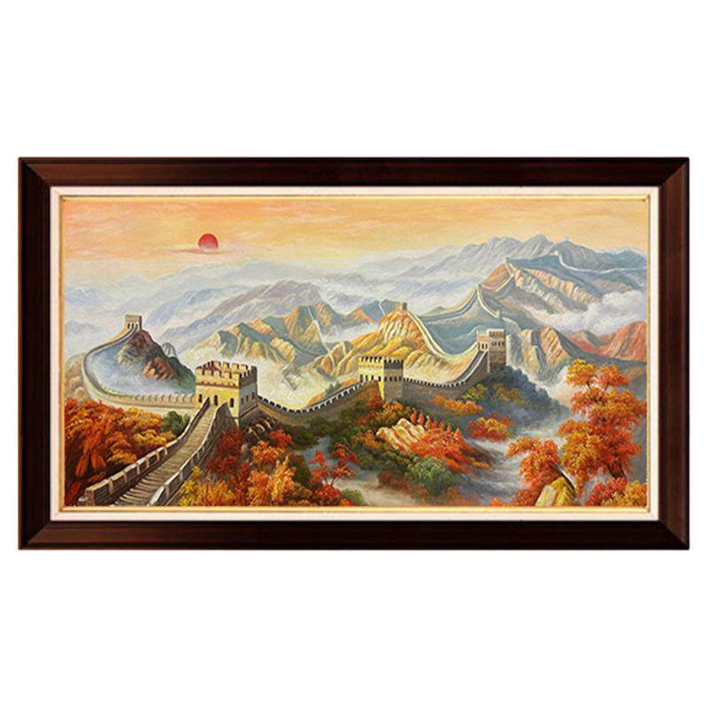 万里长城手绘风水油画靠山图