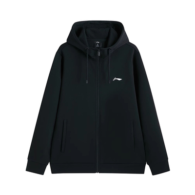 李宁连帽卫衣外套男2025春秋新款拉链青少年宽松大码休闲运动上衣