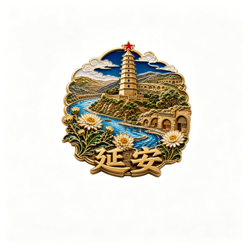 延安金属冰箱贴宝塔延河红色记忆文创纪念品旅游伴手礼冰箱装饰品