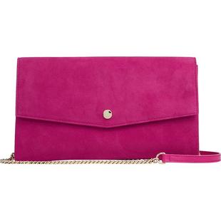 LK BENNETT紫色羊皮绒面信封包女新款单肩斜挎链条包手拿包