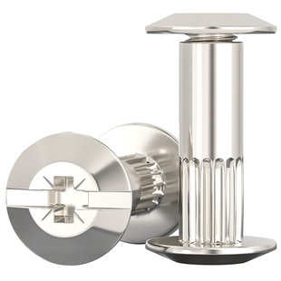 镀镍碳钢十字子母铆钉对接对锁螺丝螺母夹板家具组合套装M5M6M8mm