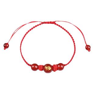 2026马年本命年十二生肖手链女情侣款红绳手工编饰品幸运珠手串