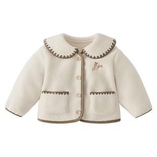 [抗菌]女童外套宝宝秋冬新款校服神器小童保暖春季摇粒绒儿童衣服