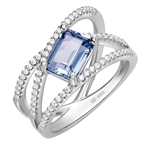 [HEFANG何方奥莱]官方冰蓝戒指925银女小众设计时尚感食指戒