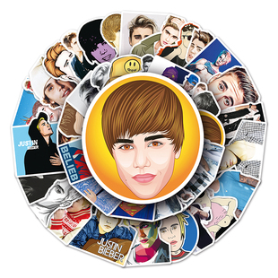 102张Justin Bieber贾斯汀比伯手帐贴纸周边同款手机壳笔记本电脑