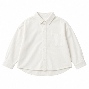 儿童白衬衫纯棉加厚长袖秋季学院风演出服男女童班服韩版上衣