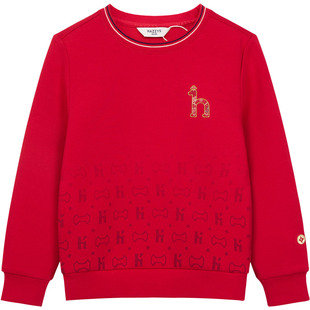 【新年】hazzys哈吉斯童装男女童卫衣26春新年中大童莱卡弹力上衣